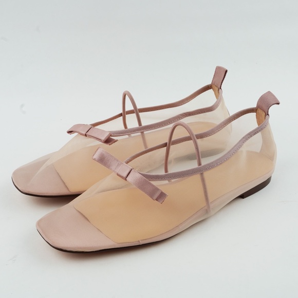 New J.CREW Size 7 Quinn Mary Jane Ballet Flats in Mesh in Warm Blush $138 CA796 - Picture 4 of 6